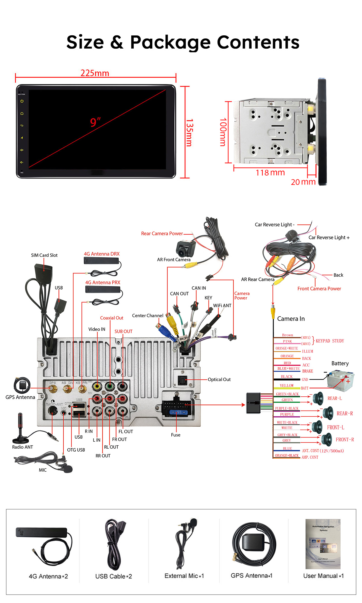 9 Inch Double 2 Din Android 12 Radio 